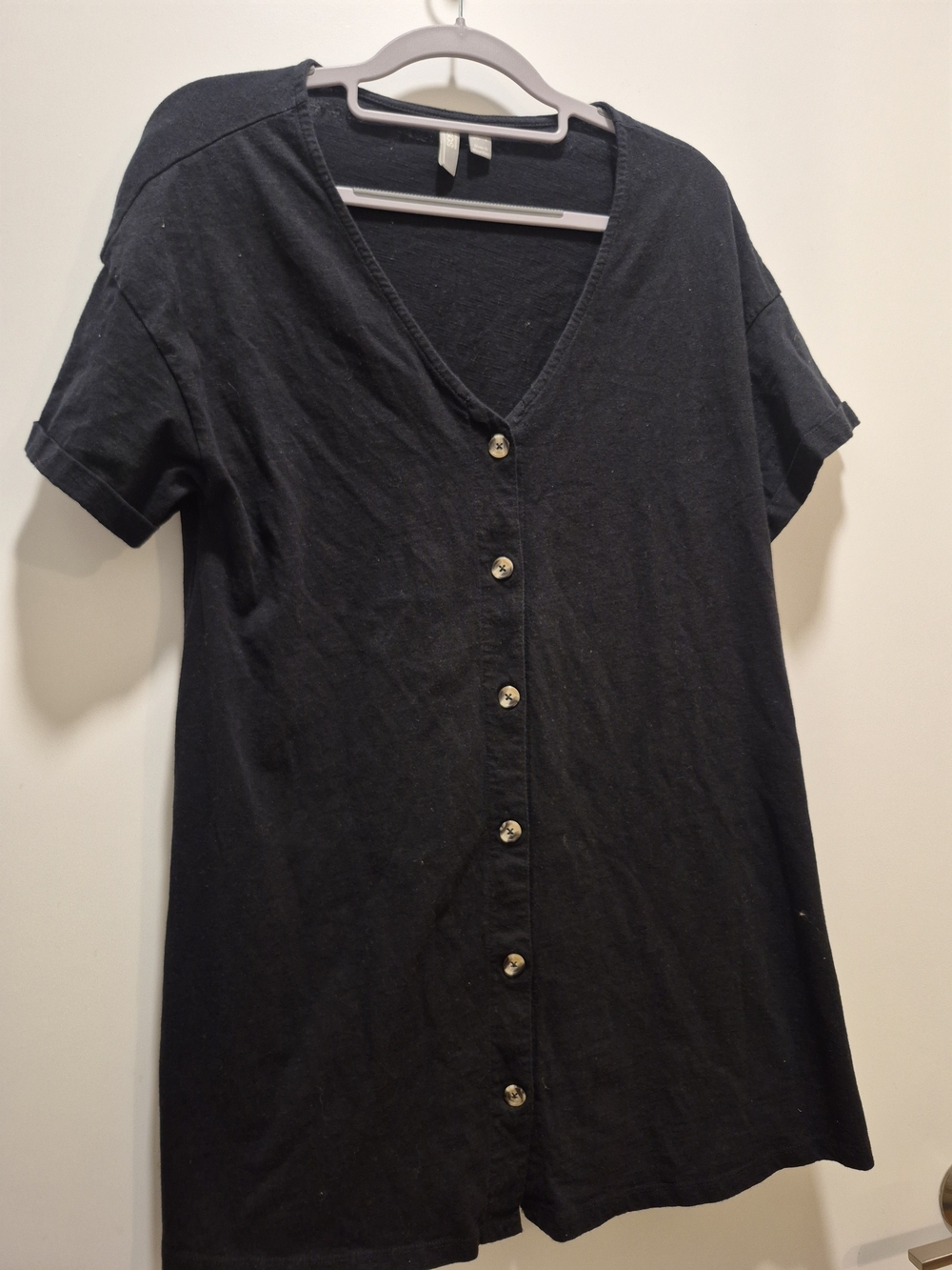 ASOS Black Button-Front V-Neck Women’s Dress